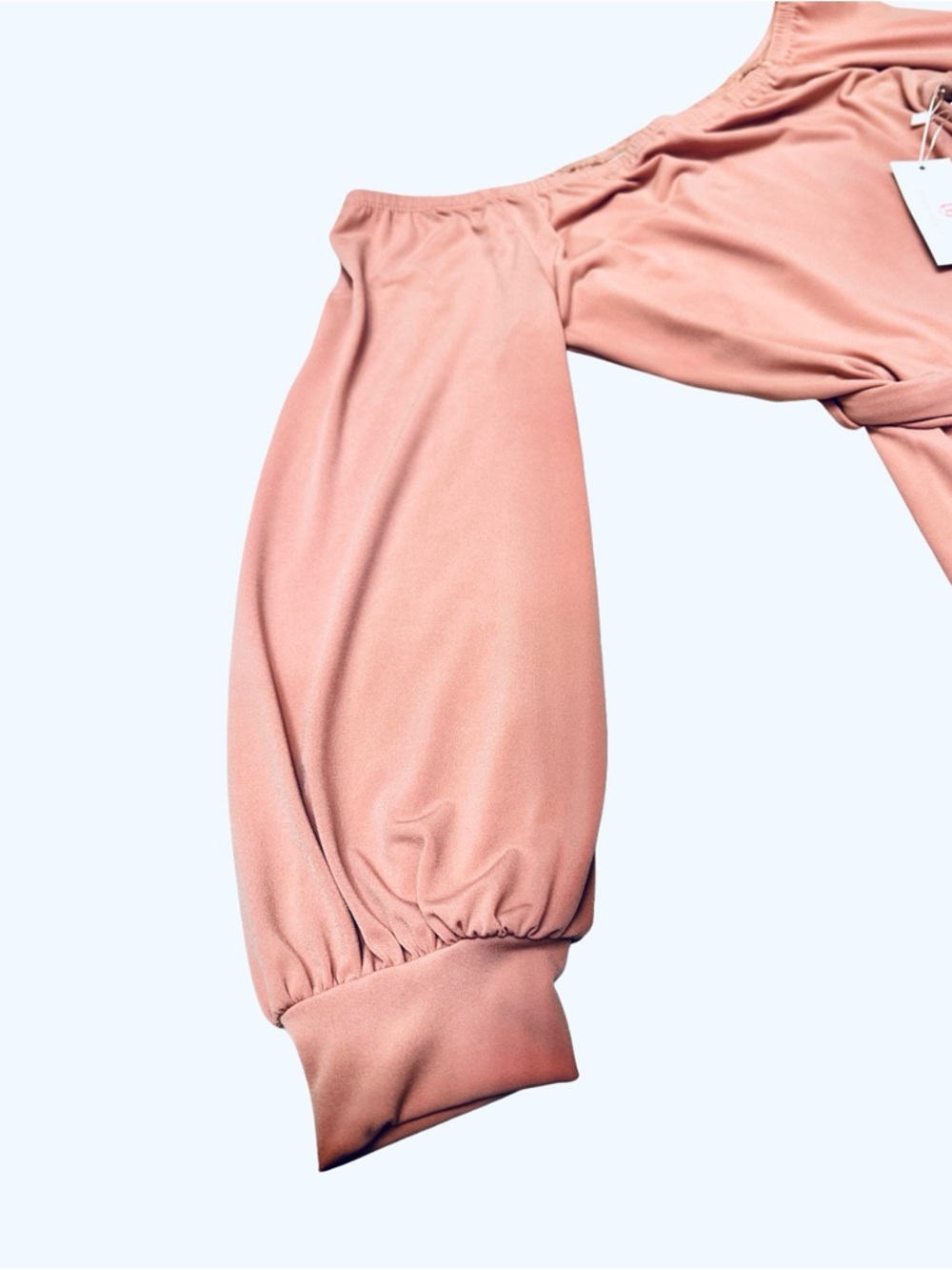 Danielle Emon Blush Pink Off-the-Shoulder Maxi Dress - Size S - Picture 5 of 12